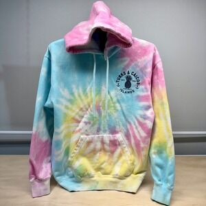 Dreamsicle Turks and Caicos Y2K Tie Dye Hoodie Pineapple Pastel Unisex Size M